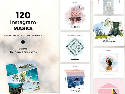 120 Instagram Masks blog blog post grunge instagram maks photoshop posts social media vector mask