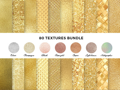 80 Textures Bundle blush cooper glamour glitter foil gold foil gold textures holographic foil hot foil metal foil rose gold silver structured foil