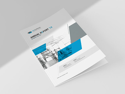 Annual Report 2019 annual report blue business brochure cyan financial indesign infographic report template