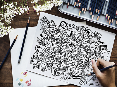 4 dribbble Doodle art black and white doodle doodle art doodle design doodleart doodles doodling sketch