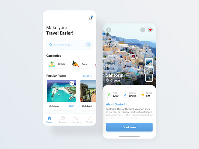 Travel app app design design front end development ui uidesign ux webdesign