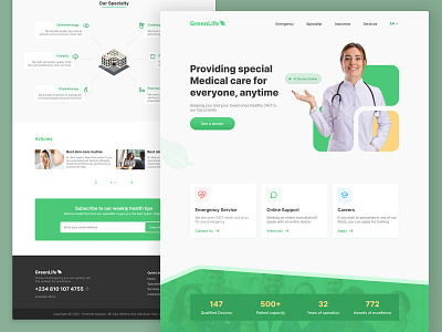 GreenLife Healthcare app design branding curbeto dailyui design design inspiration front end development healthcare ui ui ux uidesign uiux user interface ux uxdesign webdesign