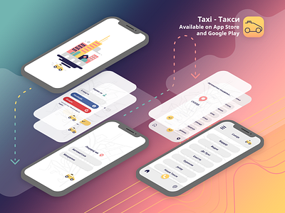"Taxi - Такси" Prototype app art direction branding graphic design illustration product design ui ux