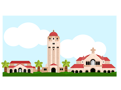 stanford animation art design flat illustration illustrator minimal vector