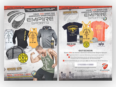 Empire Sports Flyer advertising bodybuilding fitness flyer graphic design gym gear print design sportswear