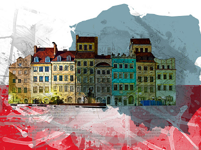 Preview of something I'm working on country illustration information map poland presentation red uk white