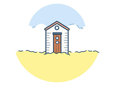 Beach Hut Illustration beach hut illustration sand sky summer