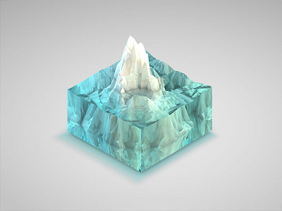 Isometric Iceberg 3d c4d cinema 4d iceberg isometric model modeling render