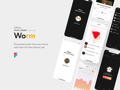 Music player "Worm" des ui ux