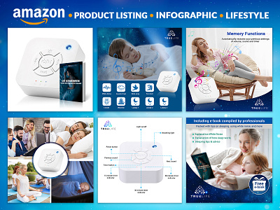 Amazon Product Listing - White Noise Machine amazon amazon ebc design amazon editing amazon fba seller amazon listing design branding graphic design infographic design listingt images product listing