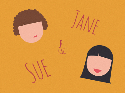 Jane & Sue art art director copy copywriter design flat girl girls illus illustration