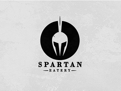 Spartan Eatery 300 branding evolvered fork helmet negative space negativespace restaurant smart smart logo sparta spartan