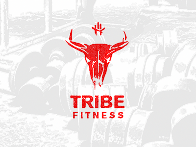 TribeFitness logolounge лого логотип muscles evolvered gym grunge identity logo fitness tribe