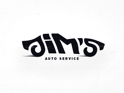 Jim's Auto Service Logo 1969 automobile convertible corvette customtype logolounge muscle negativespace oldschool ride stingray vehicle