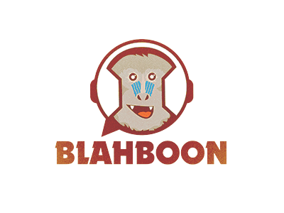 Blahboon Logo evolvered logo itunes podcast headphones monkey ape