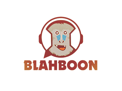 Blahboon Logo ape evolvered headphones itunes logo monkey podcast