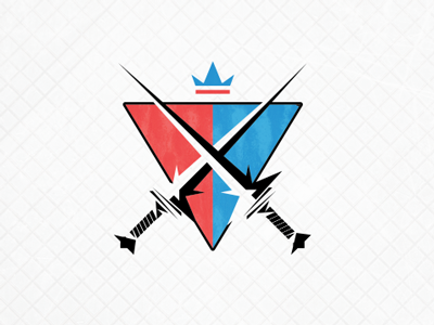 Depulsio blue crown evolvered icon logo design logodesign logolounge logomark red shield sword swords