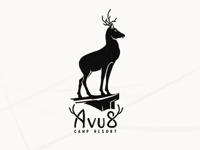 Avus Logo antlers camp deer evolvered icon logo logo design logolounge logomark resort