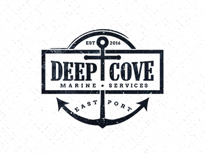 Deep Cove Marine Services anchor badge brand cove evolvered icon logo logodesign logolounge marine port stamp