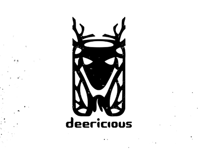 Deericious antlers black custom deer design hunting icon logo logolounge skull