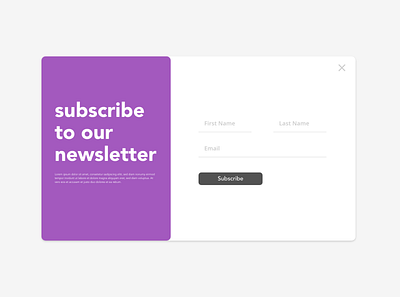 Simply Subscribe Modal dailyui email marketing newsletter sign up signup subscribe ui