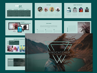 Windcatcher branding design modern design powerpoint powerpoint template presentation template template