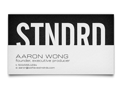 STNDRD Business Cards Front