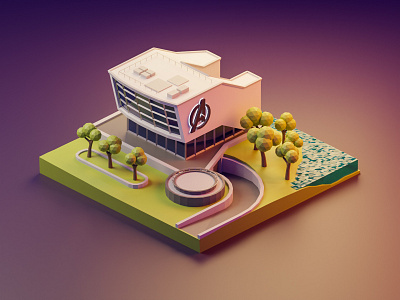 Low Poly Avengers HQ 🏡