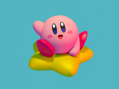 Kirby Star Allies ⭐ 3d blender blender3d character design illustration kirby kirby star allies kirbystar kirbystarallies nintendo nintendo switch nintendoswitch pink render star videogame videogames warpstar yellow