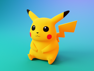 Pikachu ⚡ 3d blender blender3d character design fanart illustration kawaii nintendo nintendoswitch pikachu pokemon render videogame videogames yellow