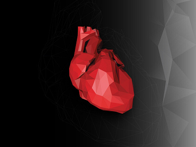 Heart geometric heart illustration illustrator low poly lowpoly polygonal red triangulation