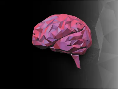 Brain brain geometric illustration low poly lowpoly polygonal triangulation