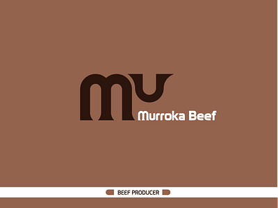 MurrokaBeef beef brand illustrator letters logo simple vector