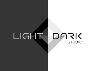 LightDarkStudio black white dark geometric illustrator light logo minimal simple studio