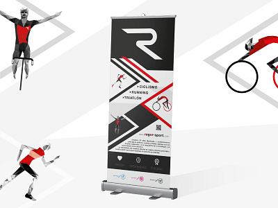 Roll Up Banner – RogerSport add banner cycling cyclist geometric illustrator low poly roll up running triatlon vector