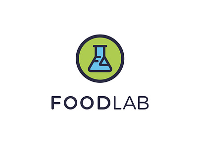 FOODLAB beaker dish food illustrator lab logo plate vector