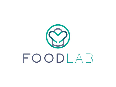 FOODLAB branding chef food hat heart illustrator lab logo vector