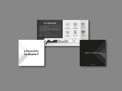 Flyer Light&Dark Studio black and white design agency design studio flyer illustrator promo simple vector