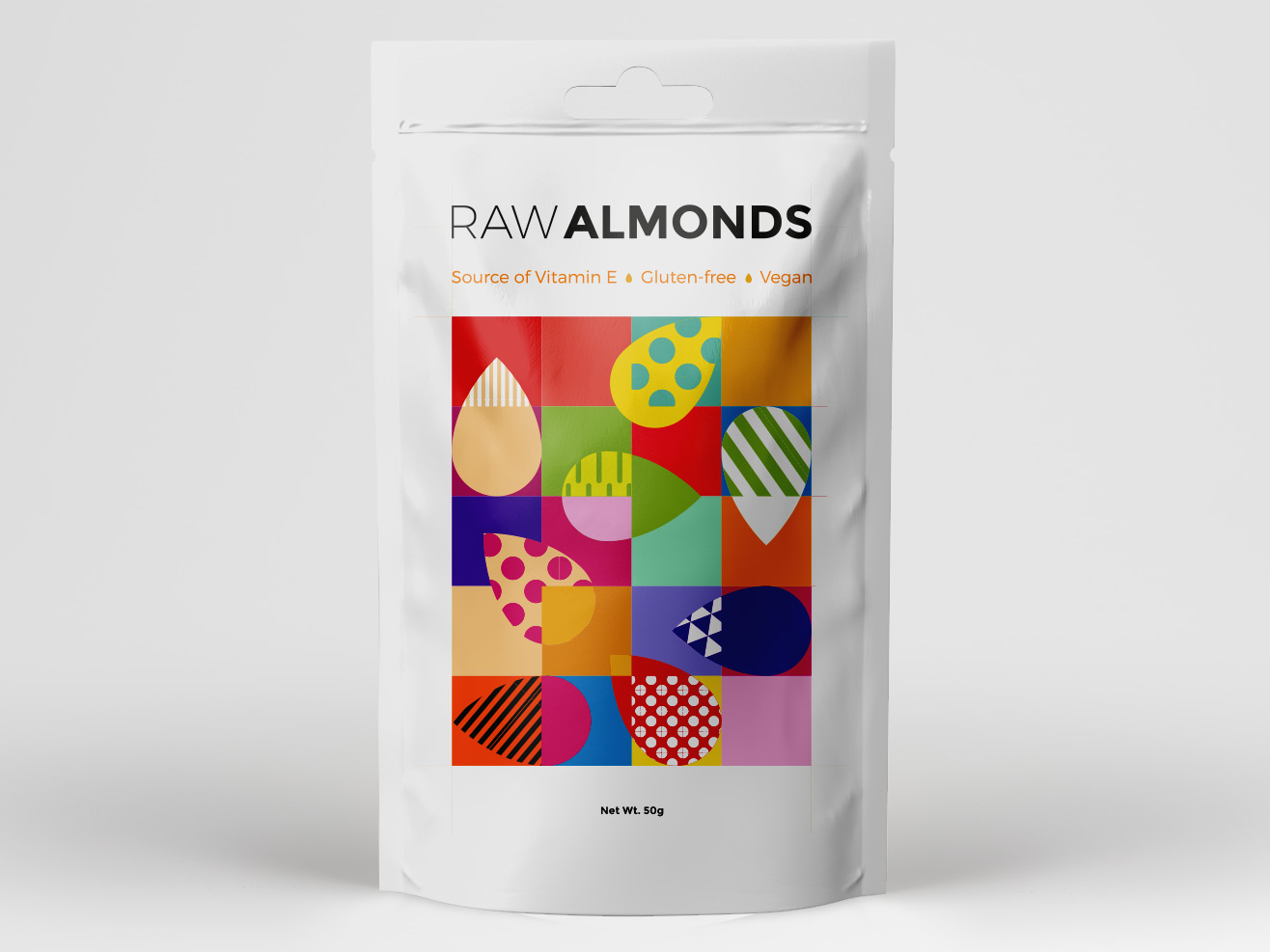 RAW ALMONDS almond almonds colorful creative geometric illustrator nut nuts packaging