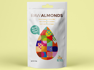 Raw Almonds almond almonds colorful creative design geometric illustrator nuts nutshell pattern snack