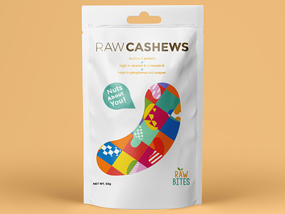 Raw Cashews cashew cashews colorful creative fun geometric illustration illustrator nuts nutshell packaging pattern pattern art