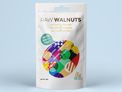 Raw Walnuts coloful creative fun geometric illustration illustrator nut nuts packaging pattern walnut walnuts