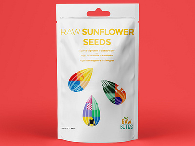 Raw Sunflower Seeds colorful creative food geometric illustration illustrator packaging pattern seed seeds snack sunflower vector