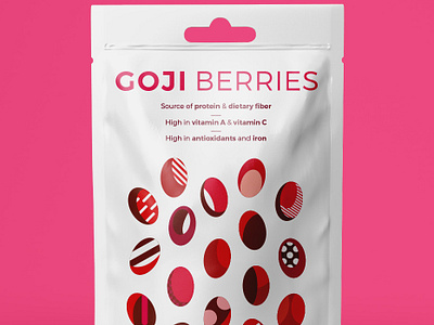 Goji Berries berries colorful creative goji goji berries illustration illustrator packaging pattern pattern art pink vector
