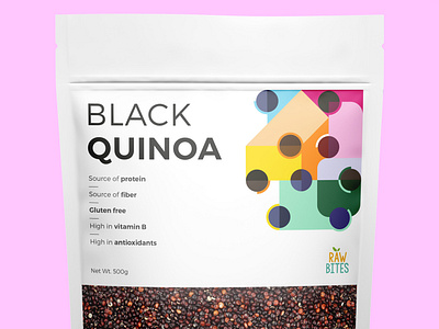 Black Quinoa colorfull geometric illustration illustrator packaging quinoa simple vector