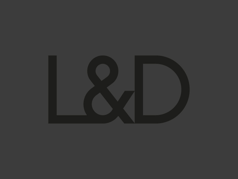 L&D Studio illustrator minimalist logo logodesign logotype lettering gray black minimal simple custom logo