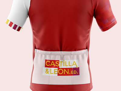 Castilla&Leon Edition BACK bici bicicleta ciclismo custom lettering custom type cycling cyclist design font jersey maillot red sans serif simple spain textile