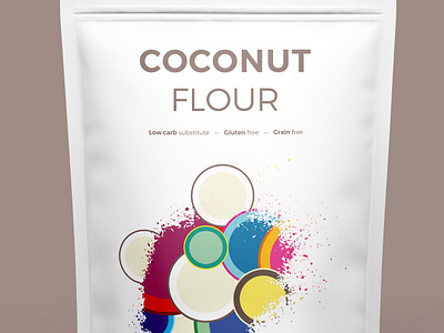 Coconut Flour clean coco coconut colorfull creative flour geometric healthy illustration illustrator packagingpro pattern snack vector