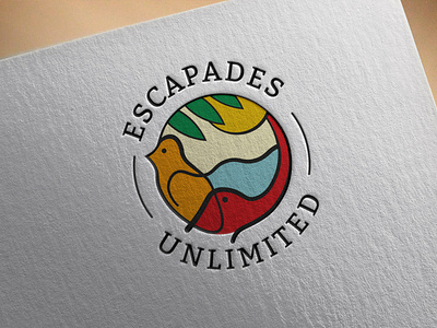 Escapades Unlimited 3 agency beach bird branding color elephant high end logo design premium sri lanka stroke tour tropical