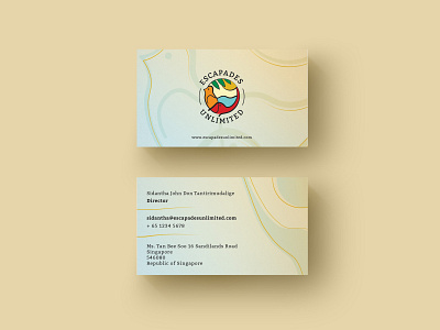 Escapades Unlimited Business Card bird business card elephant gold lightanddarkstudio premium tour